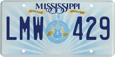 MS license plate LMW429