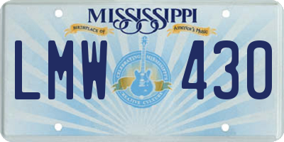 MS license plate LMW430