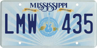 MS license plate LMW435