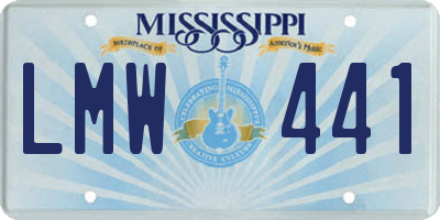 MS license plate LMW441