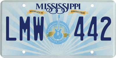 MS license plate LMW442
