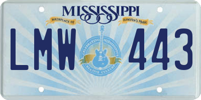 MS license plate LMW443
