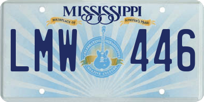 MS license plate LMW446