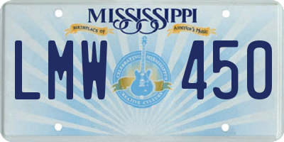MS license plate LMW450