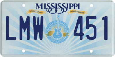 MS license plate LMW451