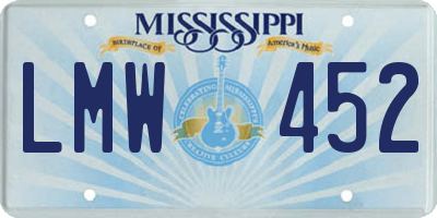 MS license plate LMW452
