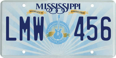 MS license plate LMW456