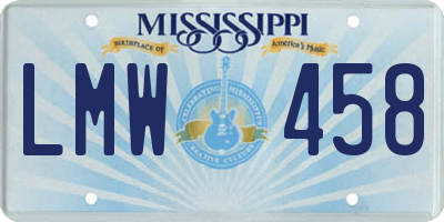 MS license plate LMW458