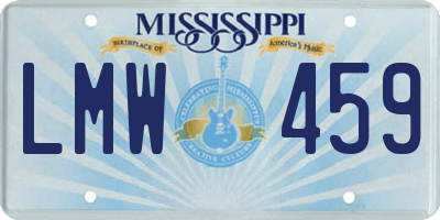 MS license plate LMW459