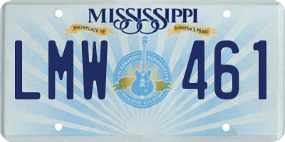 MS license plate LMW461