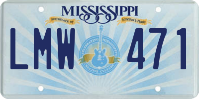 MS license plate LMW471