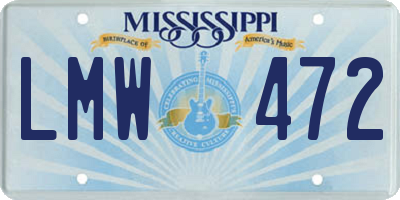 MS license plate LMW472
