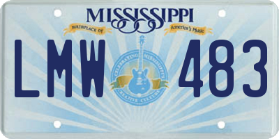 MS license plate LMW483