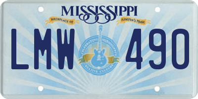 MS license plate LMW490