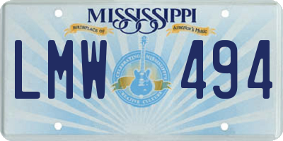 MS license plate LMW494