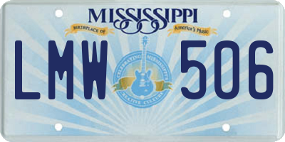 MS license plate LMW506