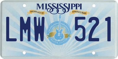 MS license plate LMW521