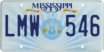 MS license plate LMW546