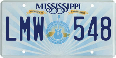 MS license plate LMW548