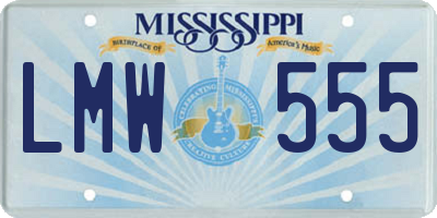 MS license plate LMW555