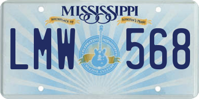 MS license plate LMW568