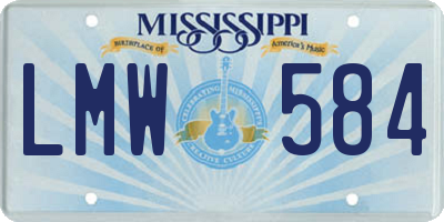 MS license plate LMW584