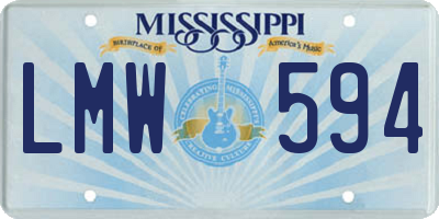 MS license plate LMW594