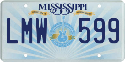 MS license plate LMW599
