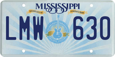MS license plate LMW630