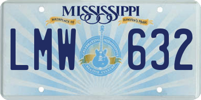 MS license plate LMW632