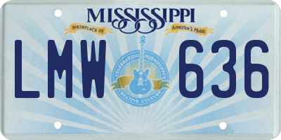 MS license plate LMW636