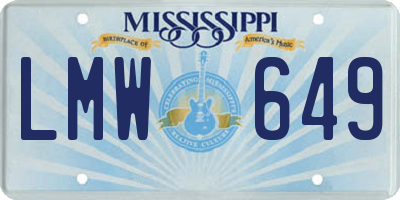 MS license plate LMW649