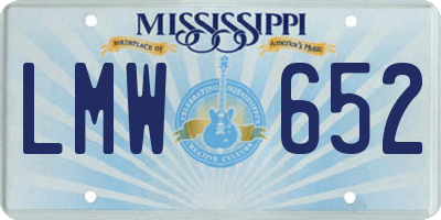 MS license plate LMW652