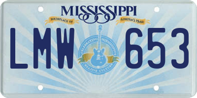 MS license plate LMW653