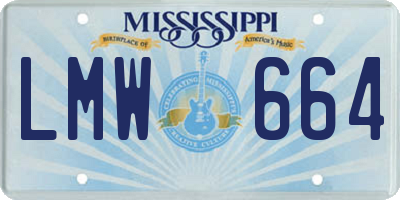 MS license plate LMW664