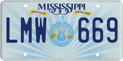 MS license plate LMW669