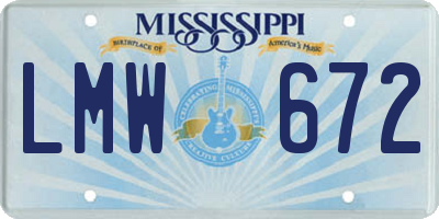MS license plate LMW672