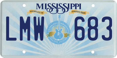 MS license plate LMW683