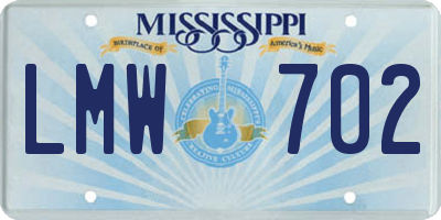 MS license plate LMW702