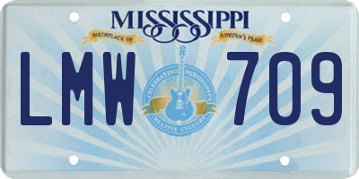 MS license plate LMW709