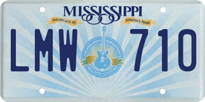 MS license plate LMW710