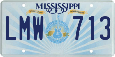 MS license plate LMW713
