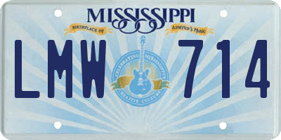 MS license plate LMW714