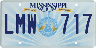 MS license plate LMW717
