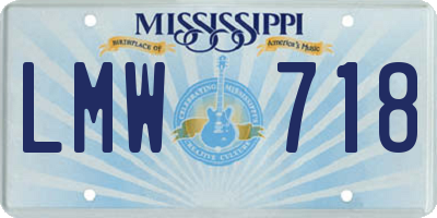 MS license plate LMW718