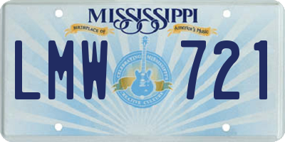 MS license plate LMW721