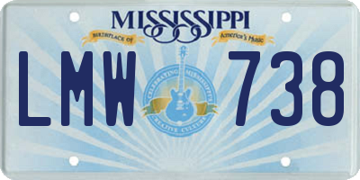 MS license plate LMW738