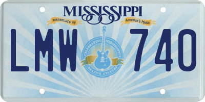 MS license plate LMW740