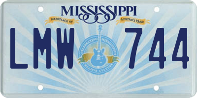 MS license plate LMW744