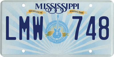MS license plate LMW748